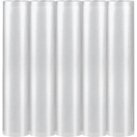 Sac Sous Vide - Rouleau 28 cm x 300 cm - Compatible Tous Appareils de Mise Sous Vide - Sans BPA - Pour Congélation Cuisson Stockage - Lot de 5
