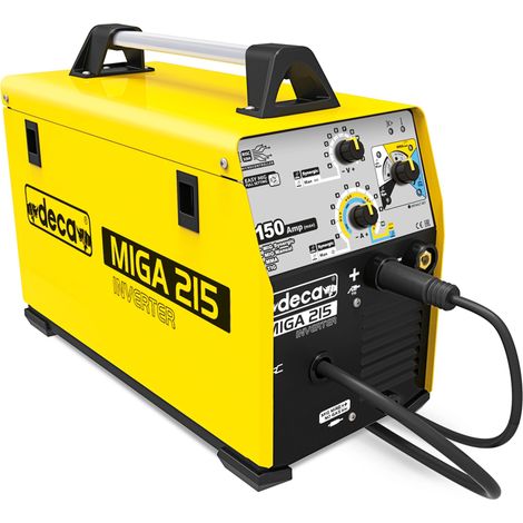 Soudeur MMA 215 – Soudage MIG synergique NO-GAS – 1Ph 230V – Intensité 10-150A – Pour acier, inox, aluminium – Deca (1/4)