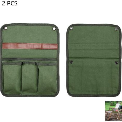 Stück Stuhlarmlehnen Organizer wasserdichtes Aufbewahrungsfach für Zeitschriften und Snacks für Klappstühle und Camping grün 32 × 24 cm (1/5)