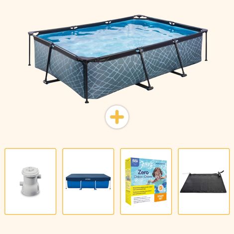 Exit-toys Piscine Exit Rectangulaire - Effet Pierre - 300x200x65 cm - 5-pièces S234 (1/5)