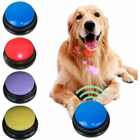 Pet Communication Button Recordable Sound Voice Box Talking Dog Toy - Purple - (1/3)