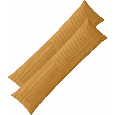 vidaXL Funda de almohada 2 pcs ALMELO Amarillo 40 x 145 cm pana (1/5)