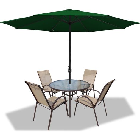 Parasol de jardin - Parasol - Résistantes à Intempéries - Ø 350 cm - Vert, Parasol de plage (1/5)