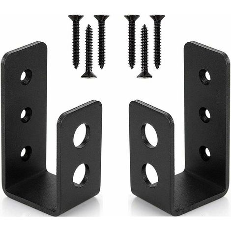 Green Mobility-Lot de 2 supports de porte en acier robuste pour porte de 2 x 4, barre de sécurité en forme de U (1/5)