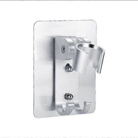 Support adhésif réglable pour pommeau de douche, compatible avec les pommeaux de douche à main et muraux, avec 2 crochets, adapté aux pommeaux de douche de salle de bain et de baignoire.