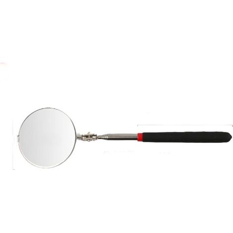 Espejo de inspección telescópico, espejo mecánico telescópico rectangular con mango extensible, espejo de inspección giratorio de 360 grados para comprobar el estado del vehículo (dimensiones)