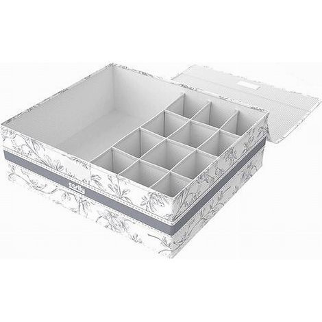 Trade Shop - Organizer Armadio 12+1 Scomparti Scatola Salvaspazio 32x28x11 Cm Fantasia 87324 -