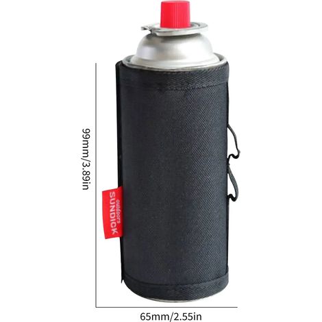Housse de protection ultralégère camouflage pour bouteille de gaz de camping 450/230 g, tailles S/M/L, compatible avec les réchauds à gaz portables d'extérieur. (1/5)