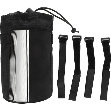 Porte-bidon de vélo noir, sac de guidon 1L, grande zone réfléchissante, poche à cordon, porte-gobelet pour vélo électrique (1/5)