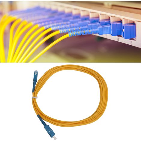 Interface de cordon de brassage à fibre optique monomode à un seul cœur E-SC/SC-SM-3M, émetteur-récepteur SC-SC-3M, qualité télécom, 3 m (1/5)