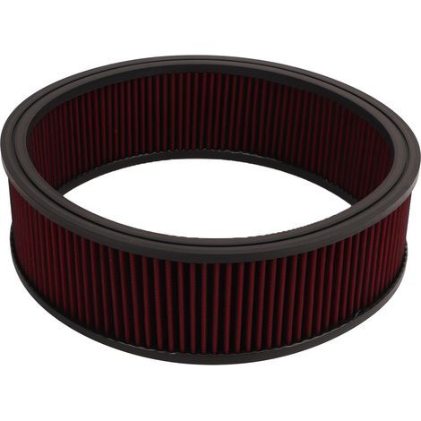 Ortviai Filtre à air rond haute performance lavable et réutilisable 14 x 4 pouces pour Ford, Chevrolet, Buick – Rouge (1/5)