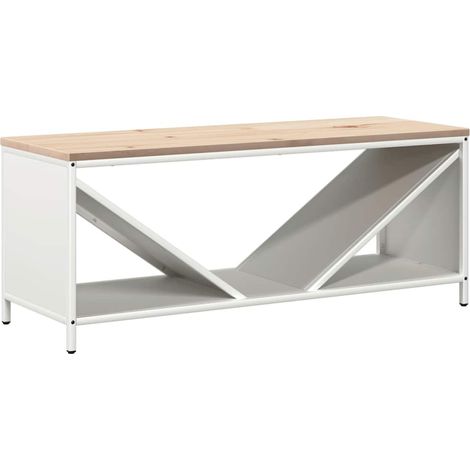 Étagères de rangement,Étagère à bois de chauffage avec plateau en bois blanc CFW34751 (1/5)