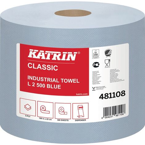 Rouleau de chiffons de nettoyage Katrin Classic L 2 L190xl220 mm env. mm bleu 2