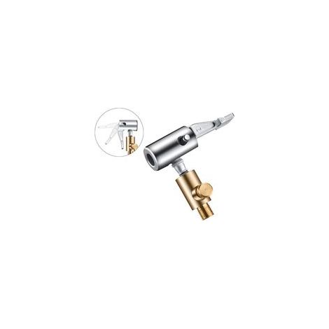 Lntyq 2 Pièces Embout gonflage Pneu Voiture,Embout Pompe Velo,Valve Pneu Voiture Embout gonflage Ballon Embout Gonfleur Compresseur Air Pompe Velo Valve Pneu Voiture Adaptateur Clip De en Laiton (1/5)