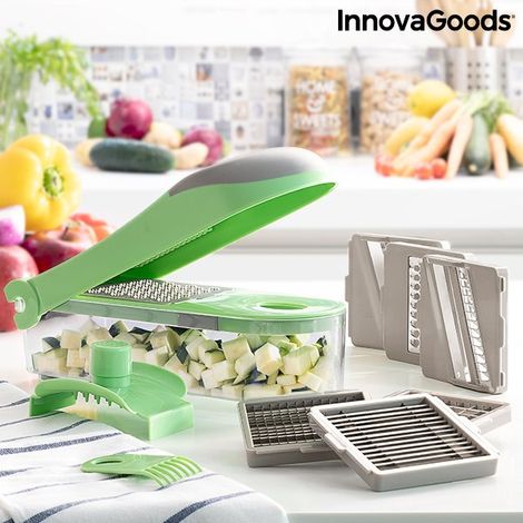 InnovaGoods Cortador de Verduras, Rallador y Mandolina con Recetas y Accesorios 7 en 1 Choppie Expert InnovaGoods (1/2)