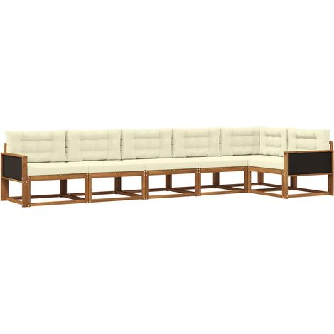 Outdoor Sofa Set with Cushion 6 pcs Natural and Cream vidaXL (1/5)
