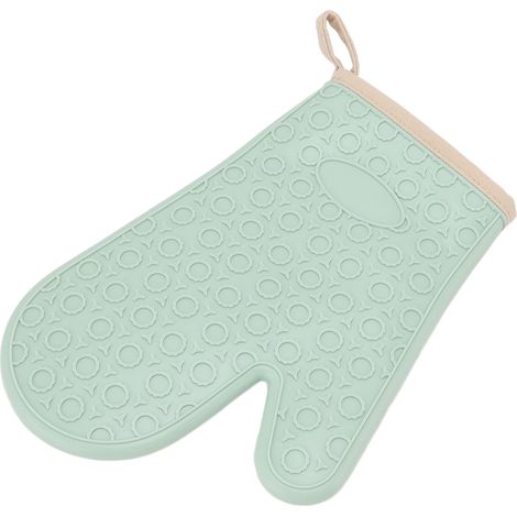 Gants de cuisine en silicone antidérapants pour four, micro-ondes, pâtisserie, résistants à la chaleur, modèle court à deux doigts, vert (1/5)