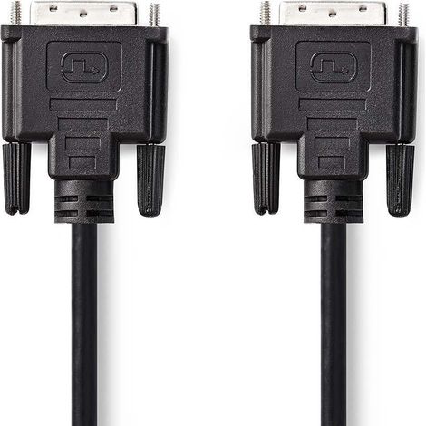 Cable dvi dvi d 241 pines macho dvi d 241 pines macho 1080p niquelado 100 metros recto pvc negro bolsa de plastico