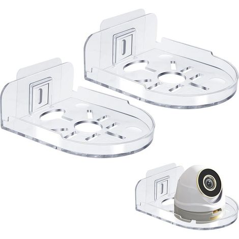 Set di 2 Supporti a Parete Universale per Fotocamera, supporto per montaggio a Parete, Macchina fotografica Adesiva Trasparente per la Foratura, Mensola a Muro Compatibile con TP-Link Tapo, Baby monit (1/5)