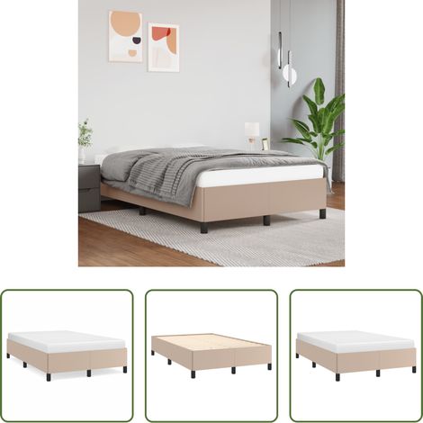 Kunstlederbett - Bettgestell ohne Matratze Cappuccino-Braun 120x190cm Kunstleder (1/5)