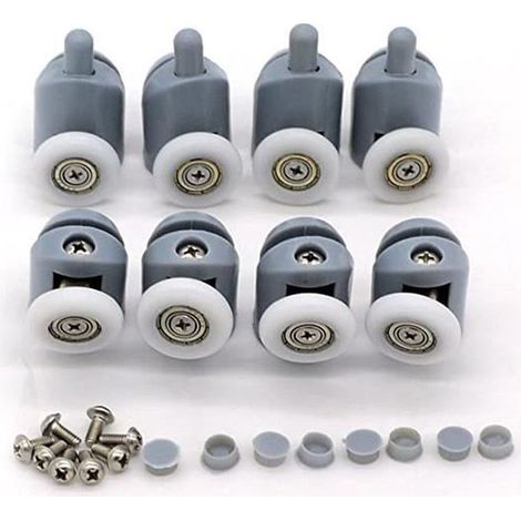 Roulettes pour porte de douche - 23mm - Galet - Lot de 8 - Fixation à vis (1/4)