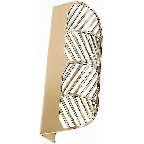 Lot de 2 poignées de tiroir en laiton en forme de feuille, boutons de meuble en cuivre, 11,7 x 4,3 x 2,3 cm, pour placards et portes (1/4)