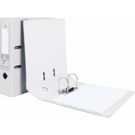 Archivador de palanca liderpapel a4 documenta forrado pvc con rado lomo 75mmblanco compresor metalico (1/2)