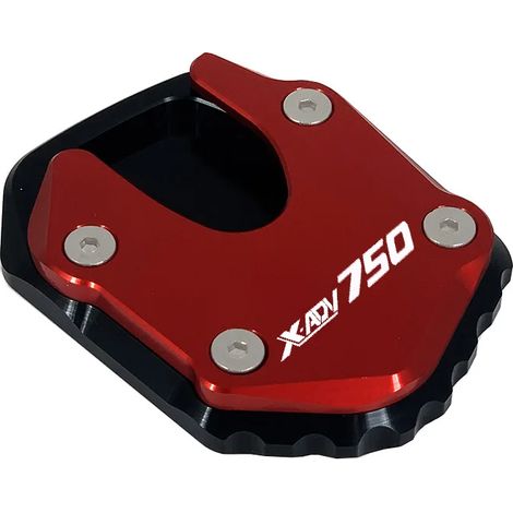 (X-ADV750 ROUGE) Accessoires moto compatibles avec HONDA X ADV 750 (2021-2022-2023) : béquille latérale CNC, extension et support maxpower (1/4)