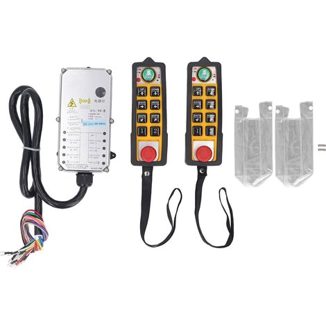 Grue industrielle télécommande double poignée 6 touches ascenseur électrique interrupteur sans fil émetteur récepteur DC24V (1/5)