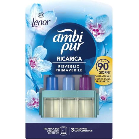 Ambi Pur Ricarica Lenor 3vol Risveglio Primaverile 20ml Bianco