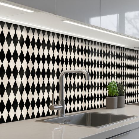 REVETEMENT MURAL DE CUISINE, CRÉDENCE DE CUISINE Classique - Motif - Noir 300x60 cm (1/5)