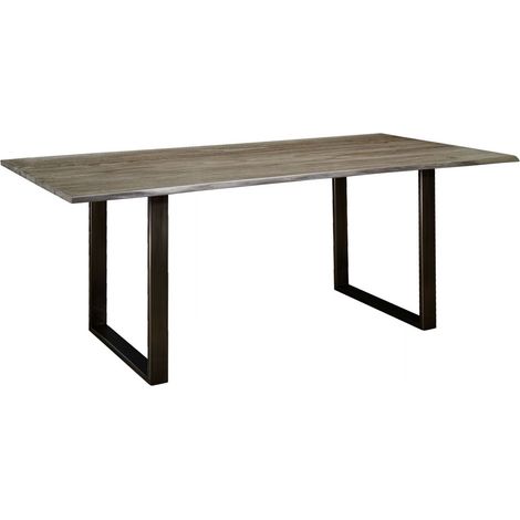 Baumtisch Sheesham 180x90x78 smoked oak lackiert Plattenstärke 2,5cm FREEFORM 0101