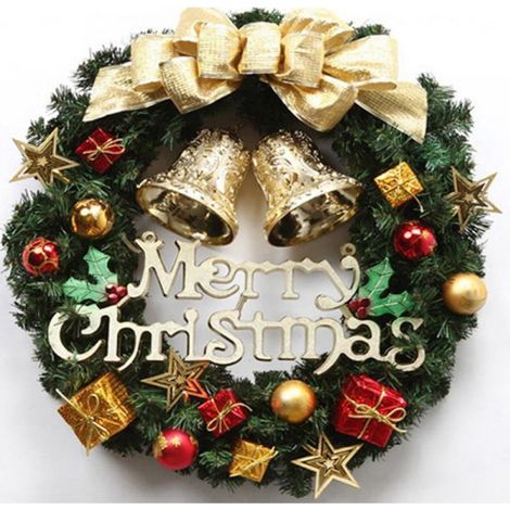 Guirlande De Noël - 30 Cm - En PVC Et Fer - Pour Porte Fenêtre Mur Intérieur Extérieur - 1 Pièce (1/4)