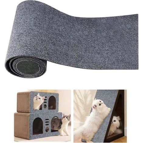 40x200cm Tapis à gratter Autocollant pour Chat griffoir griffoir Mur à griffer pour protéger Les Tapis Le canapé la Protection des Meubles Tapis Support pour Chats,Tour pour Chats (1/4)