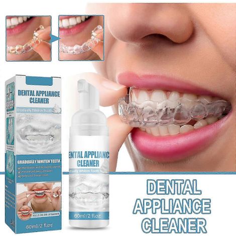 Nettoyant pour appareils de contention, mousse nettoyante pour gouttières/aligneurs transparents, détachant pour appareils de contention, nettoyant pour protège-dents, combat la mauvaise haleine (1/5)