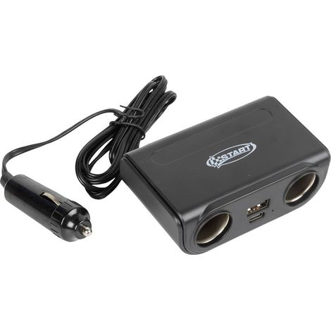 Presa accendisigari a 4 vie con filo da 66 cm  10W 12/24V