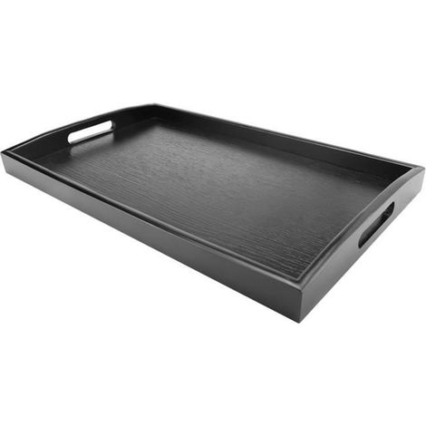 1 plateau service en bois, rectangulaire 36x23 cm, antidérapant et élégant pour thé café et apéritif (1/4)