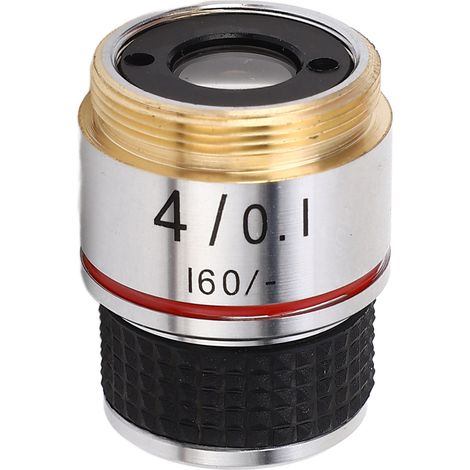 Objectif de microscope biologique 4X 185 achromatique universel standard à filetage RMS (1/5)