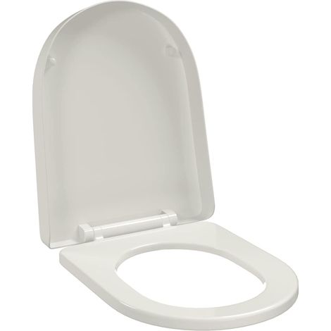 Abattant WC à fermeture en douceur Blanc Carré (1/5)