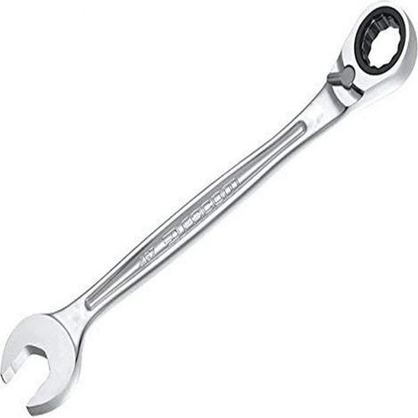 Clé Mixte À Cliquet - 13 mm - Tête À Oeil Et Fourche Inclinées 15° - Mécanisme Réversible À Levier - Ultra-Grip Antidérapant - 1 Pièce