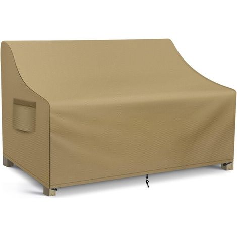 Housse de canapé double terrasse imperméable, housse de canapé double extérieure, 152x89x89cm, marron