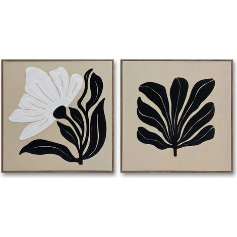 HOMESCAPES Embossed Frame Wall Art, 60 x 60 cm, Set of 2 (1/5)