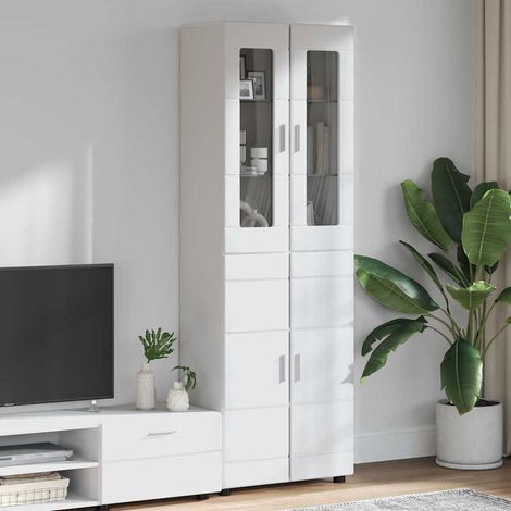 vidaXL Credenza con lo scaffale FLORIN Bianco Lucido 60 x 35 x