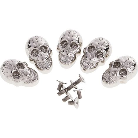 Lot De 5 Rivets Punk Tête De Mort à Visser Pour Sac Chaussures Maroquinerie Argent (1/5)
