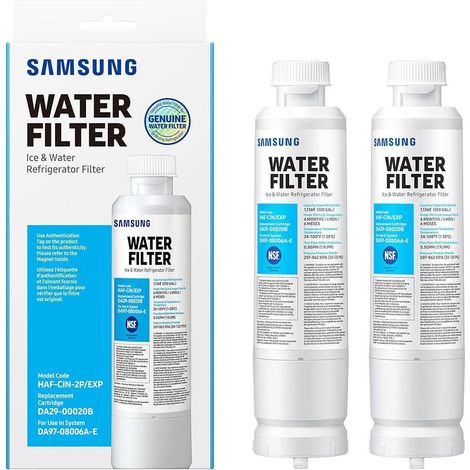 – Samsung DA29-00020B Wasserfilter – 99 % Schadstoffreduzierung – 2er-Pack Filterkartuschen – Kompatibel mit den Kühlschränken DA29-00020A/B und HAF-CIN/EXP (1/5)