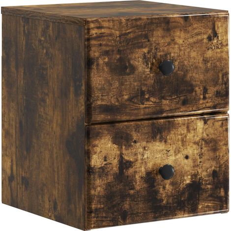 Wall-Mounted Bedside Cabinet Smoked Oak 34.5 x 33 x 40 cm vidaXL