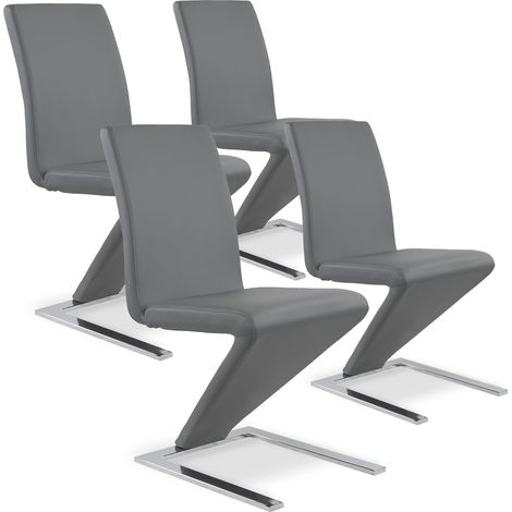 Lot de 4 chaises design Delano Gris (1/4)