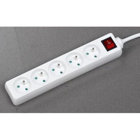 Steckdosenleiste - GAO - 5 Steckdosen - Mit Schalter, 1,4m Kabel, Kindersicherung