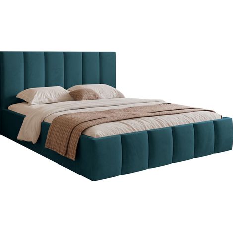 Selsey Sarafino - Polsterbett 160x200 cm, mit Bettkasten und Lattenrost, türkis (1/4)