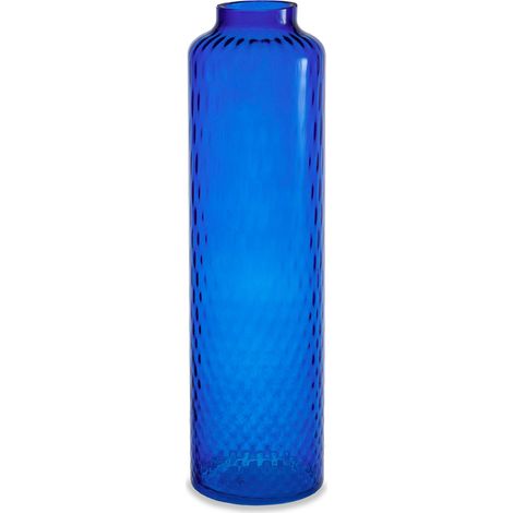 "Vaso artigianale BOTTIGLIA in vetro di Murano blu 42 cm" (1/2)